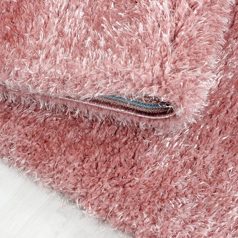 Hochflor Teppich Rund - Blushy Rosa