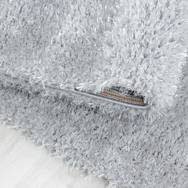 Hochflor Teppich Rund - Blushy Hellgrau