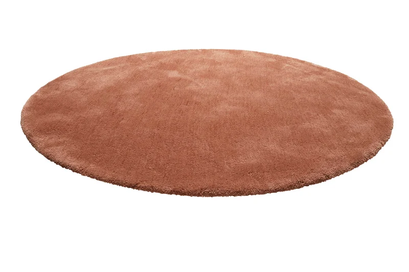 Teppich Rund cognacfarben Hochflor "Pisa" Homie Living