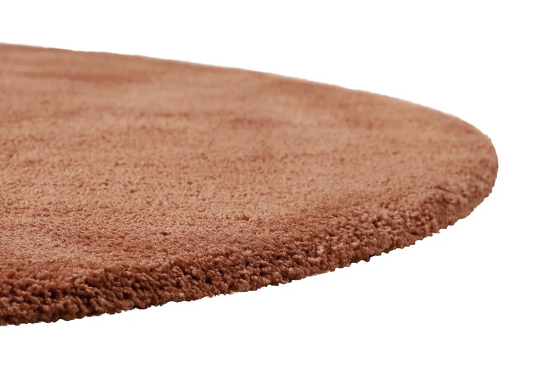 Teppich Rund cognacfarben Hochflor "Pisa" Homie Living