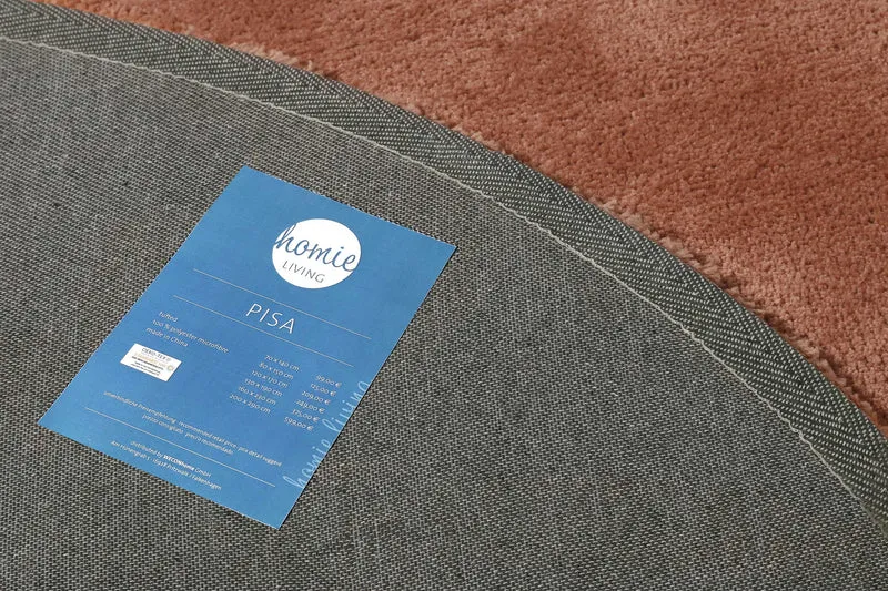Teppich Rund cognacfarben Hochflor "Pisa" Homie Living