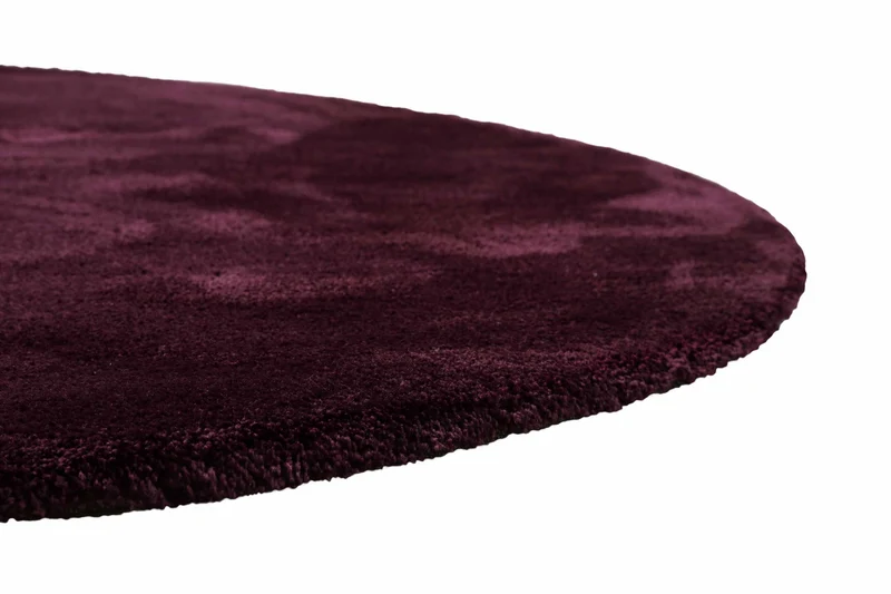 Teppich Rund Bordeaux Rot Hochflor "Pisa" Homie Living