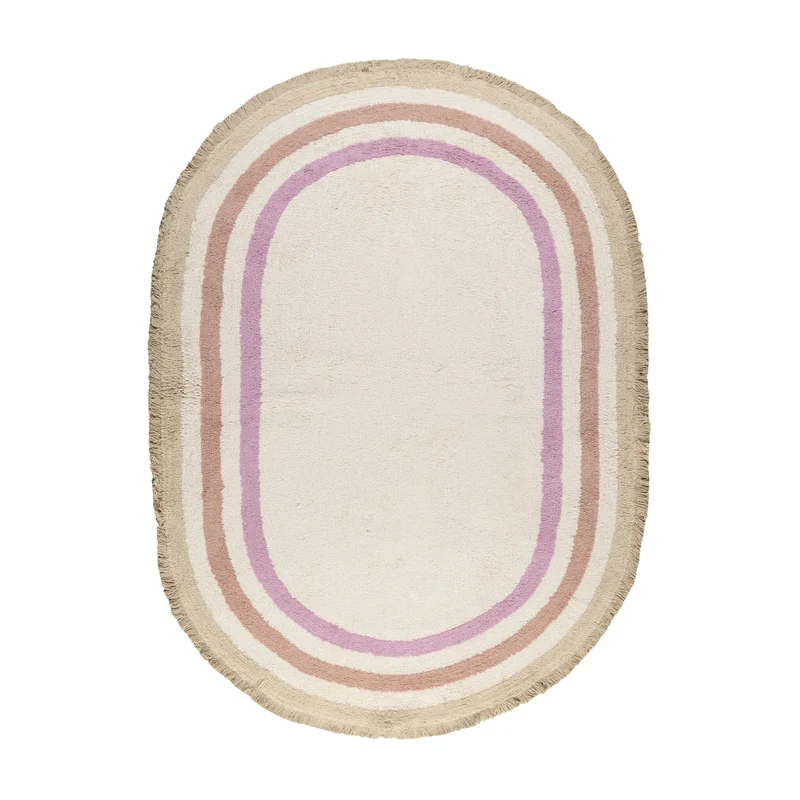 Waschbarer Kinderteppich Oval - Milo Rosa