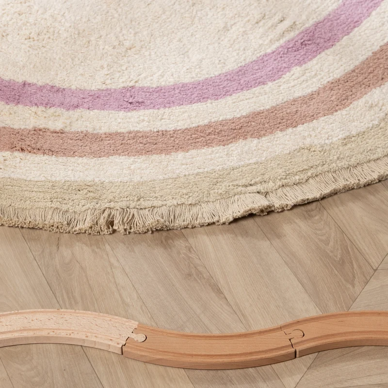 Waschbarer Kinderteppich Oval - Milo Rosa