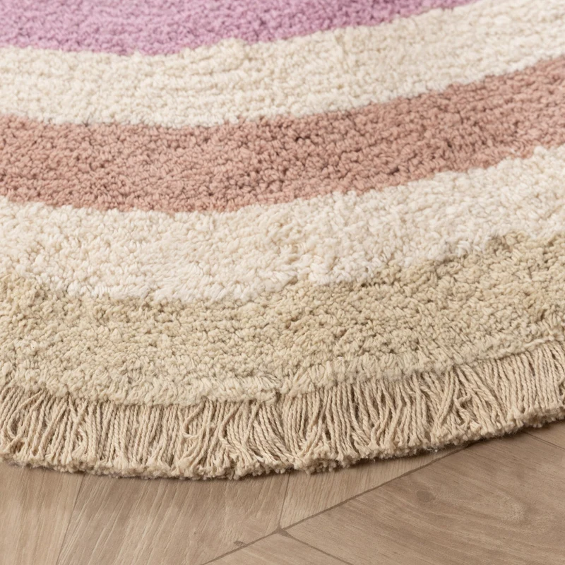 Waschbarer Kinderteppich Oval - Milo Rosa