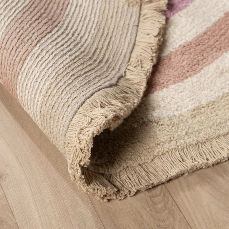 Waschbarer Kinderteppich Oval - Milo Rosa