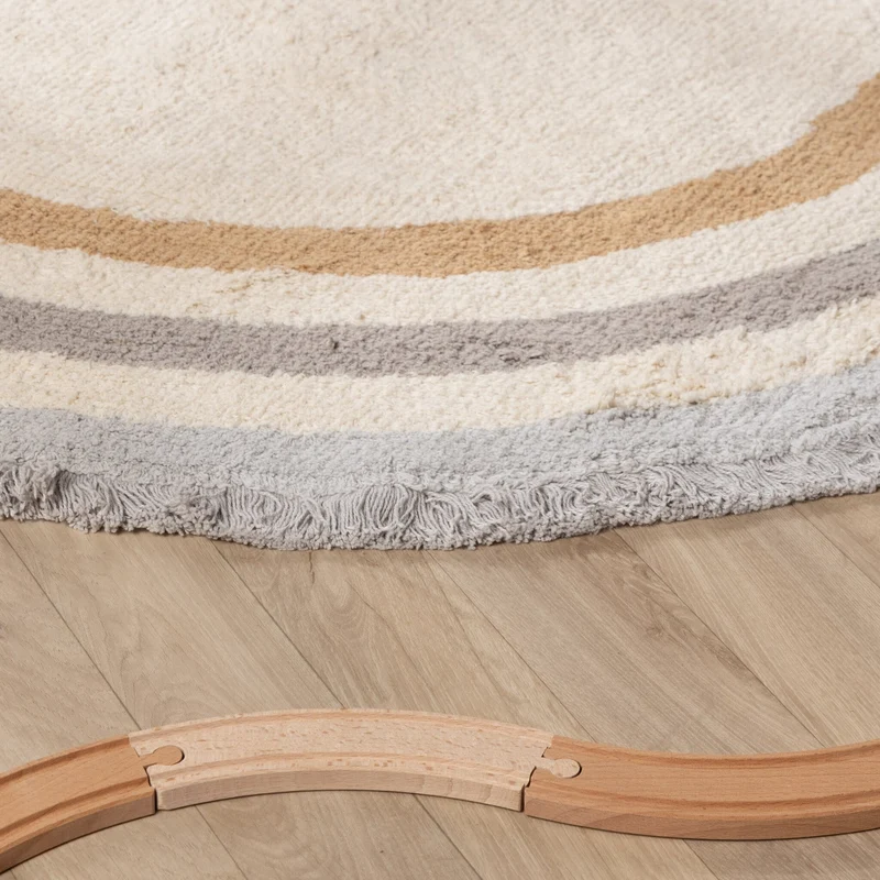 Waschbarer Kinderteppich Oval - Milo Grau