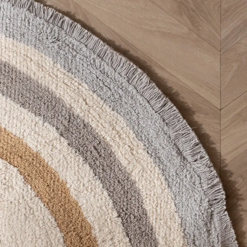 Waschbarer Kinderteppich Oval - Milo Grau