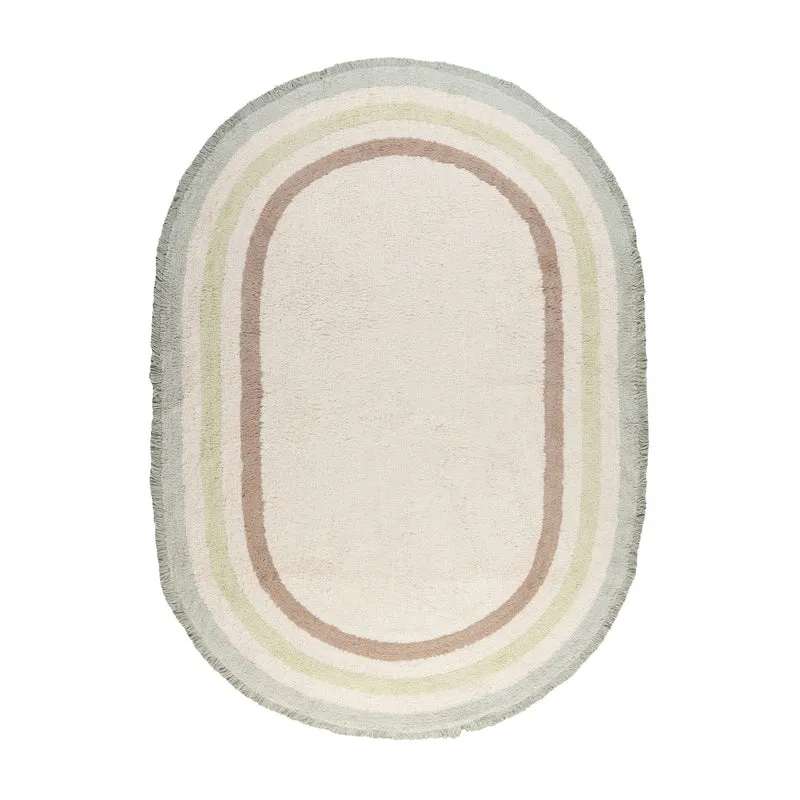 Waschbarer Kinderteppich Oval - Milo Grün