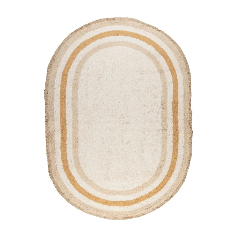Waschbarer Kinderteppich Oval - Milo Beige