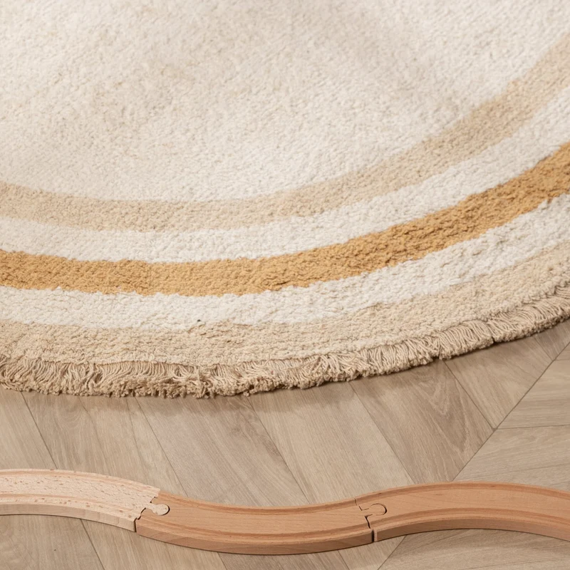 Waschbarer Kinderteppich Oval - Milo Beige