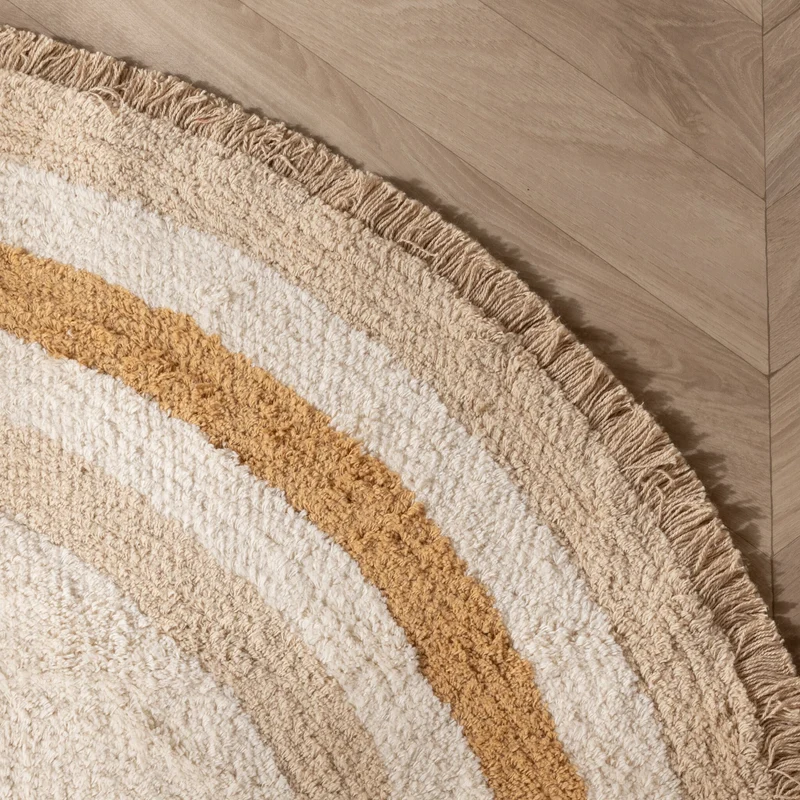Waschbarer Kinderteppich Oval - Milo Beige