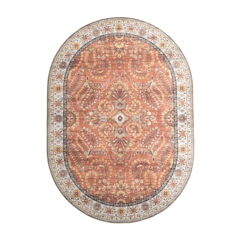 Vintage Gartenteppich Oval - Santo Flora Terrakotta