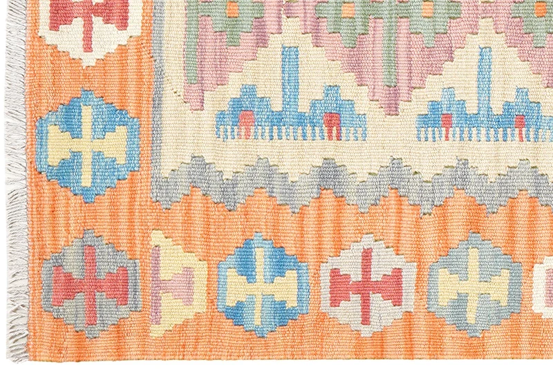 Kelim Gashgai · Handgewebt – Beige, 198x85 cm