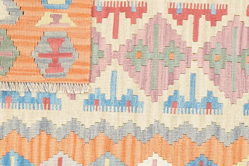 Kelim Gashgai · Handgewebt – Beige, 198x85 cm