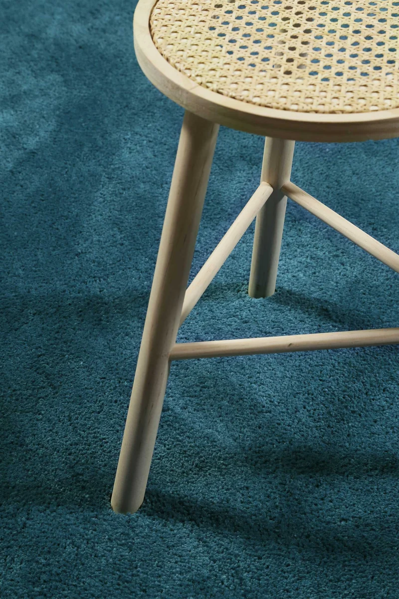 Esprit Teppich Rund Petrol Hochflor "Relaxx"