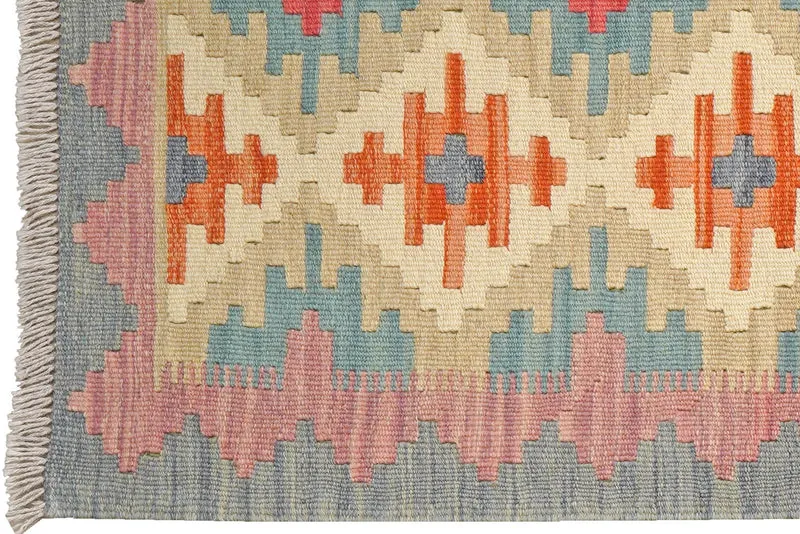 Kelim Gashgai · Handgewebt – Beige, 250x83 cm