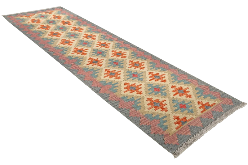 Kelim Gashgai · Handgewebt – Beige, 250x83 cm