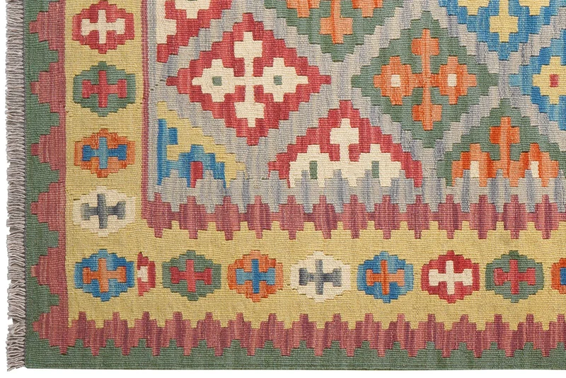 Kelim Gashgai · Handgewebt – Grau, 175x124 cm