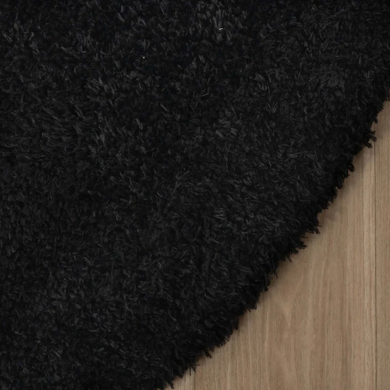 Shaggy Teppich Oval - Blaze Schwarz