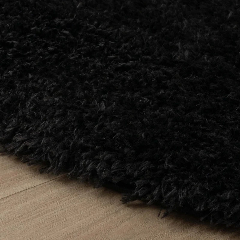 Shaggy Teppich Oval - Blaze Schwarz