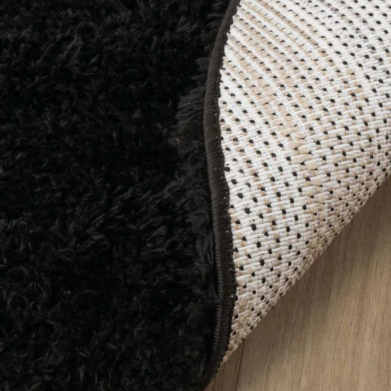 Shaggy Teppich Oval - Blaze Schwarz