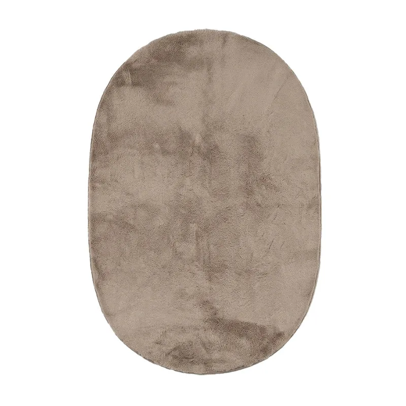 Flauschiger Teppich Oval - Cozy Taupe