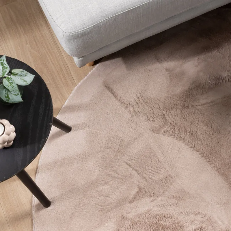 Flauschiger Teppich Oval - Cozy Taupe