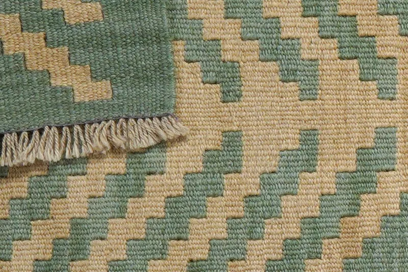 Kelim Gashgai · Handgewebt – Grün, 190x57 cm