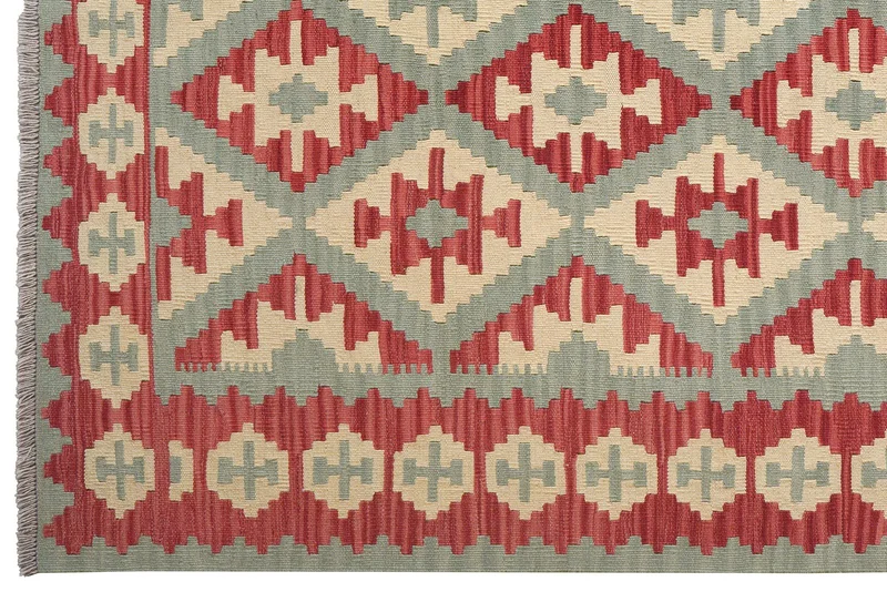Kelim Gashgai · Handgewebt – Grün, 250x179 cm