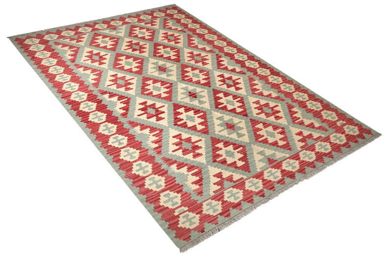 Kelim Gashgai · Handgewebt – Grün, 250x179 cm