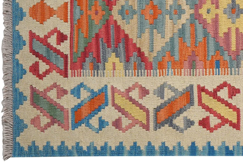 Kelim Gashgai · Handgewebt – Bunt, 209x85 cm