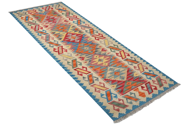 Kelim Gashgai · Handgewebt – Bunt, 209x85 cm