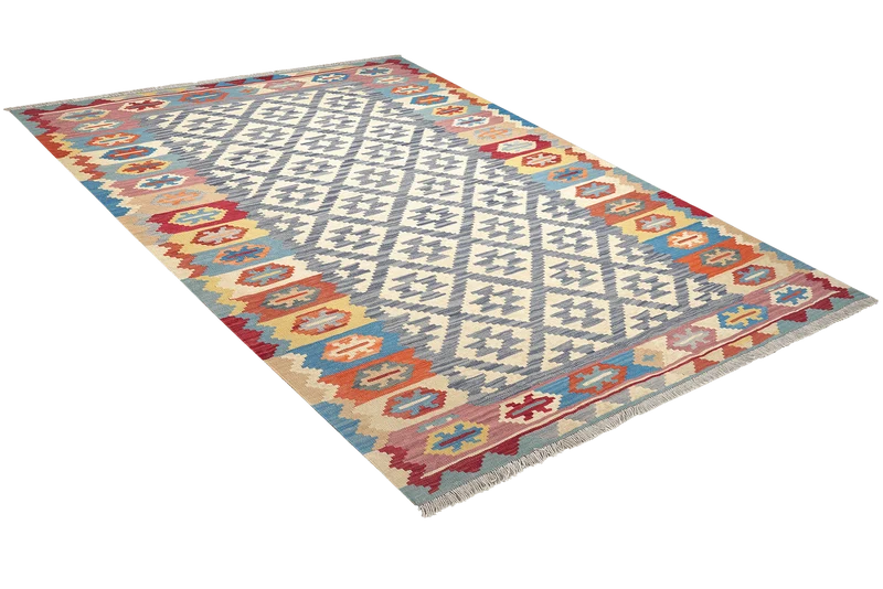 Kelim Gashgai · Handgewebt – Blau, 250x177 cm