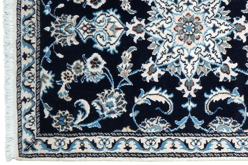 Nain 12La · Handgeknüpft – Blau, 293x75 cm
