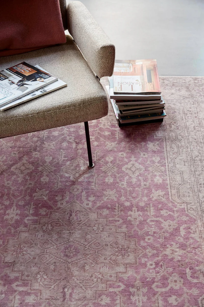 Vintage Teppich Grau Beige Rosa "Past Future"WECONhome