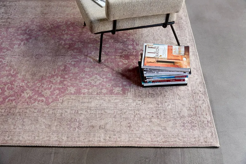 Vintage Teppich Grau Beige Rosa "Past Future"WECONhome