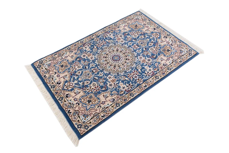 Perserteppich - Nain - 60 x 90 cm - blau