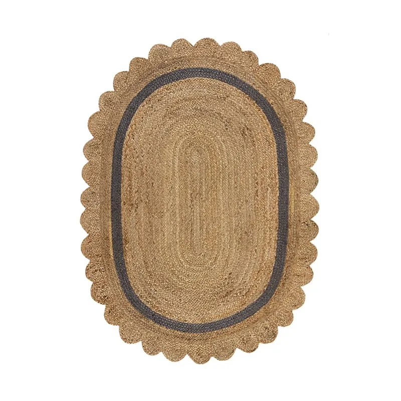 Jute Teppich Oval - Grazo Natur Grau