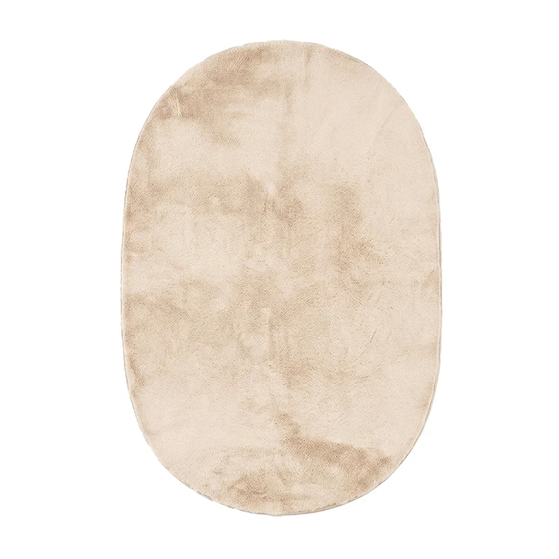 Flauschiger Teppich Oval - Cozy Creme