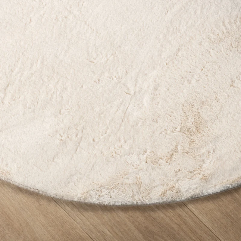 Flauschiger Teppich Oval - Cozy Creme