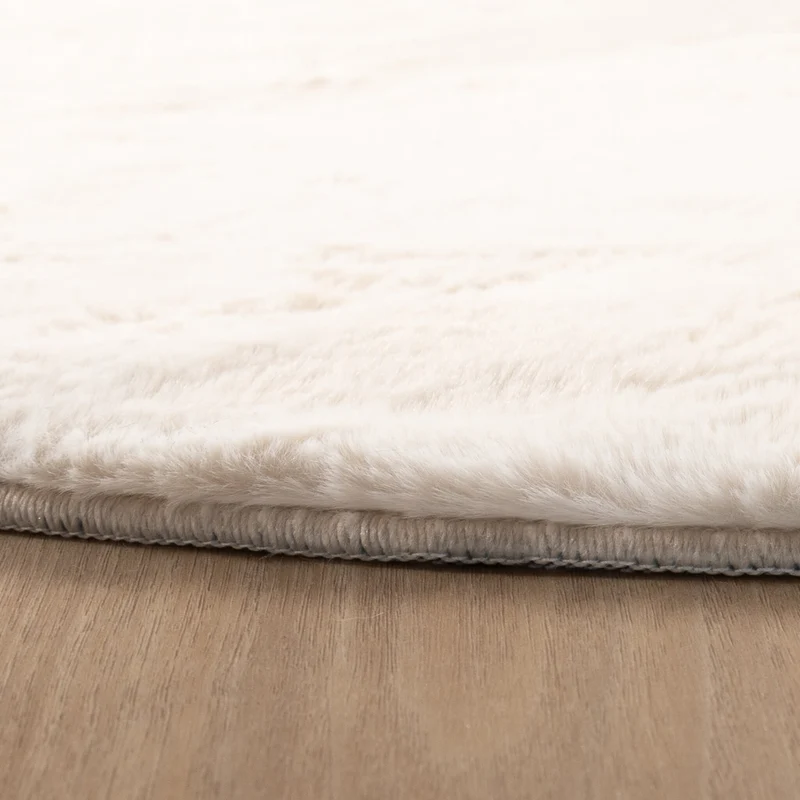Flauschiger Teppich Oval - Cozy Creme