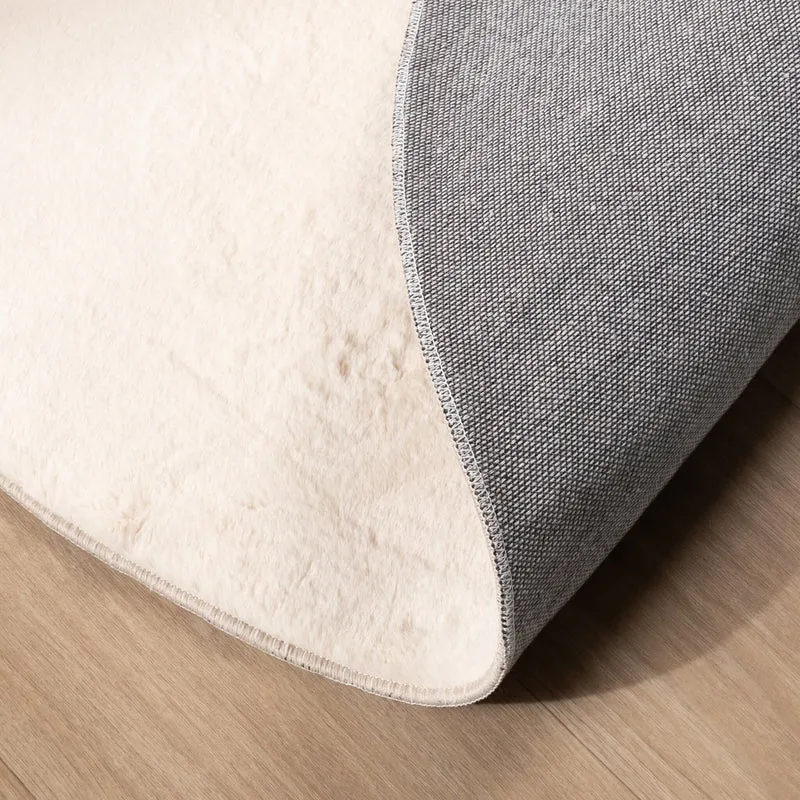 Flauschiger Teppich Oval - Cozy Creme