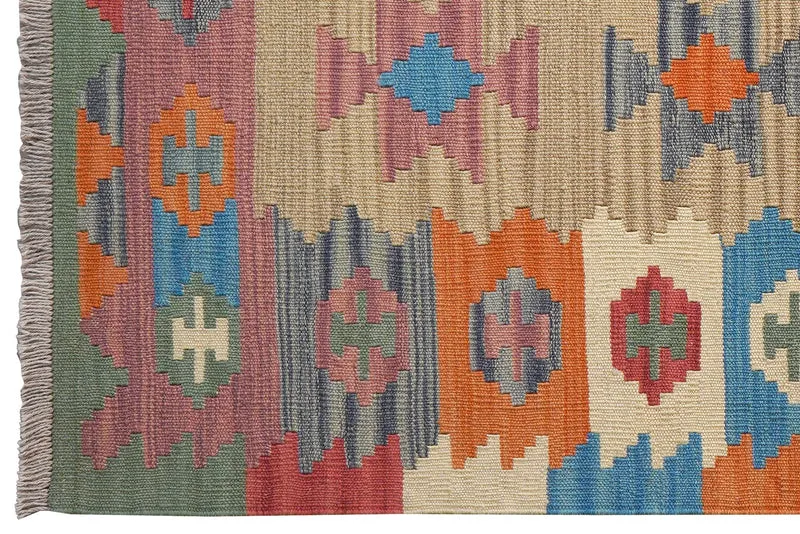 Kelim Gashgai · Handgewebt – Beige, 147x104 cm