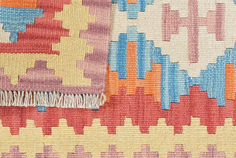 Kelim Gashgai · Handgewebt – Blau, 187x58 cm