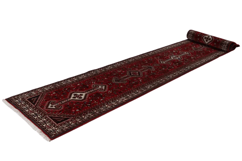 Nasrabad · Handgeknüpft – Rot, 400x81 cm
