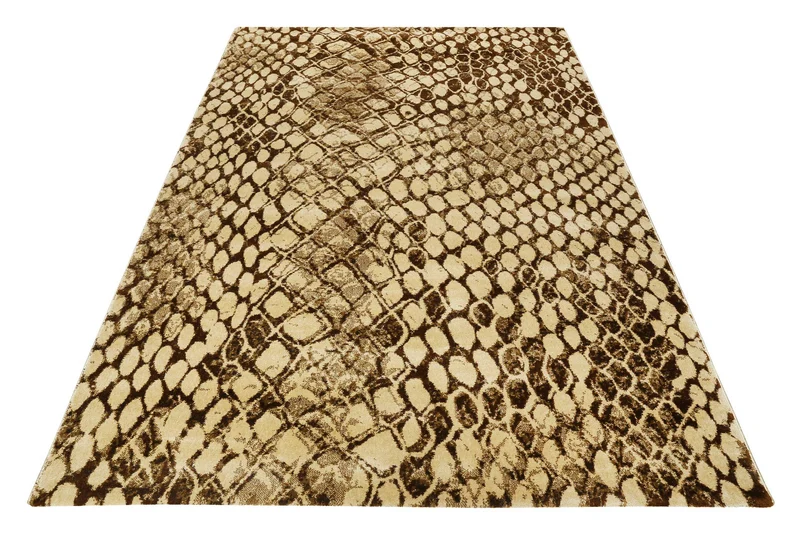 Teppich Beige Braun Kurzflor "Snake" WECONhome