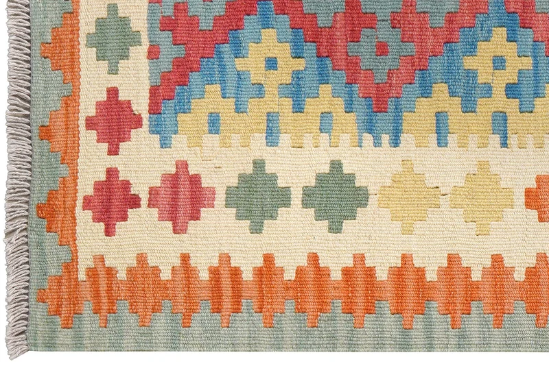 Kelim Gashgai · Handgewebt – Blau, 128x85 cm