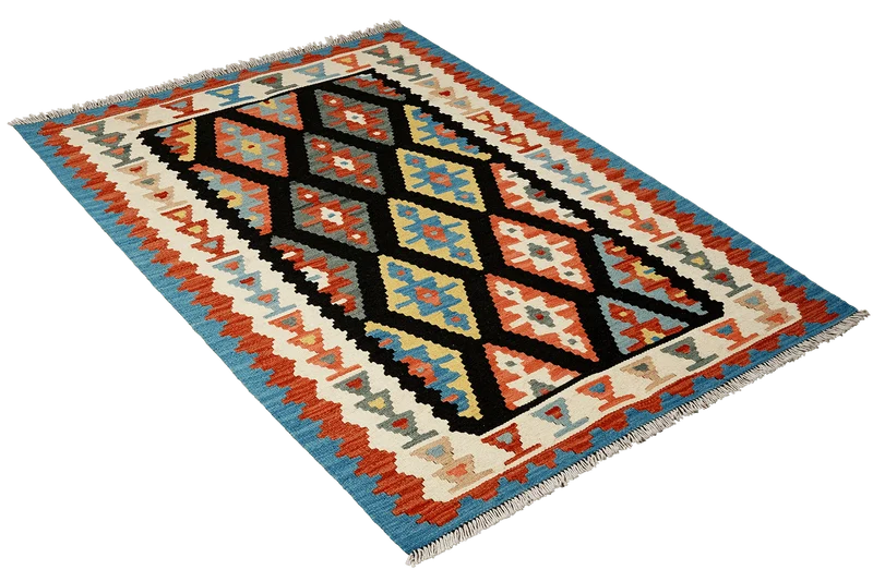 Kelim Gashgai · Handgewebt – Schwarz, 148x106 cm