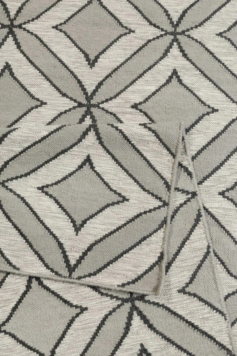 Esprit Kelim Teppich Hellgrau aus Wolle "Kian"